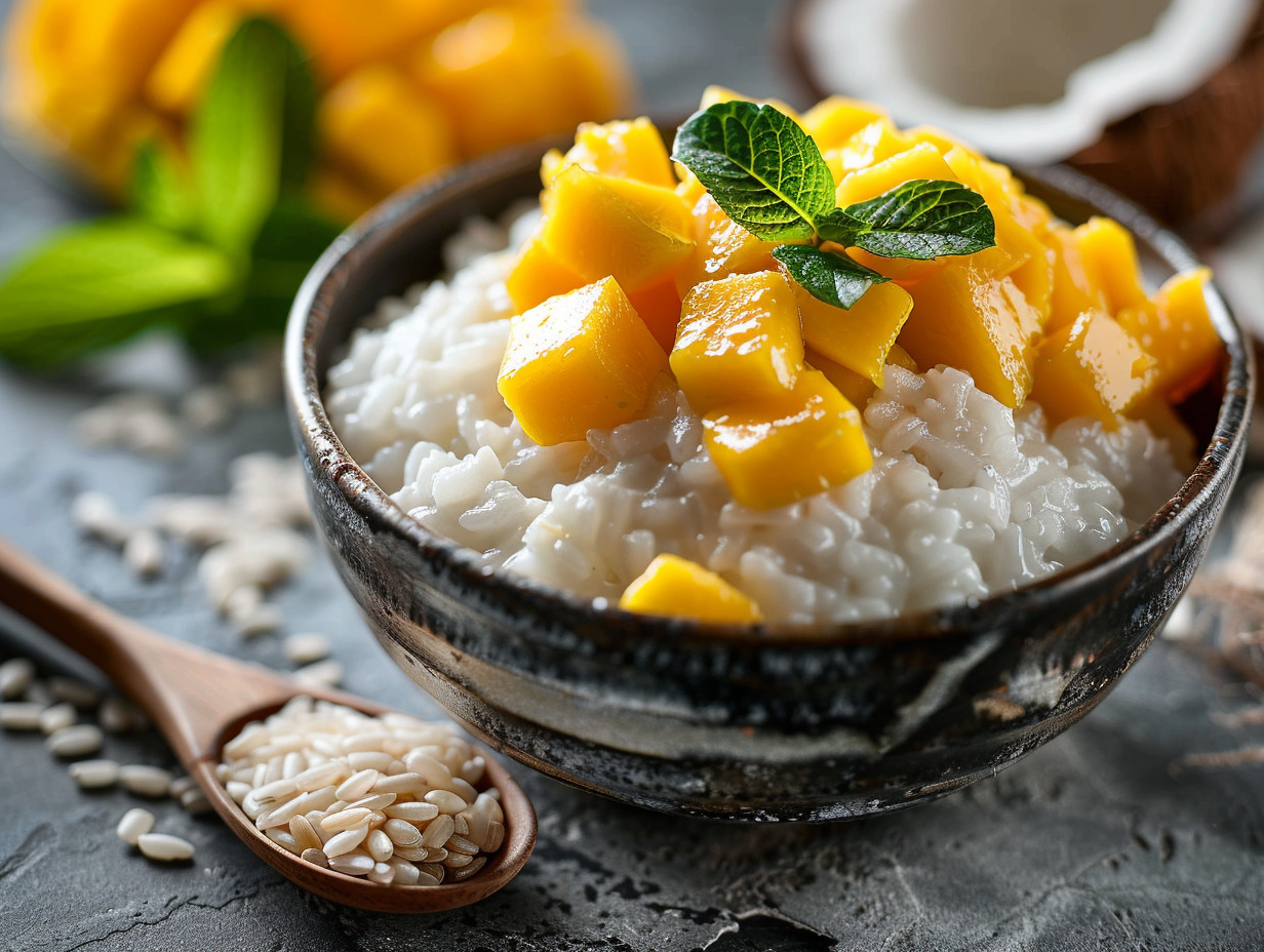 riz au lait de coco et mangue